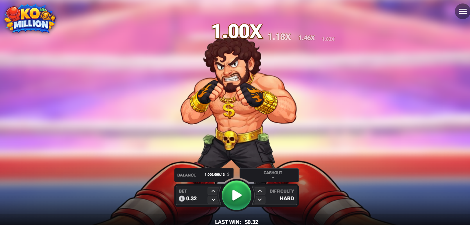 Il pugile di KO Million e il moltiplicatore in tempo reale